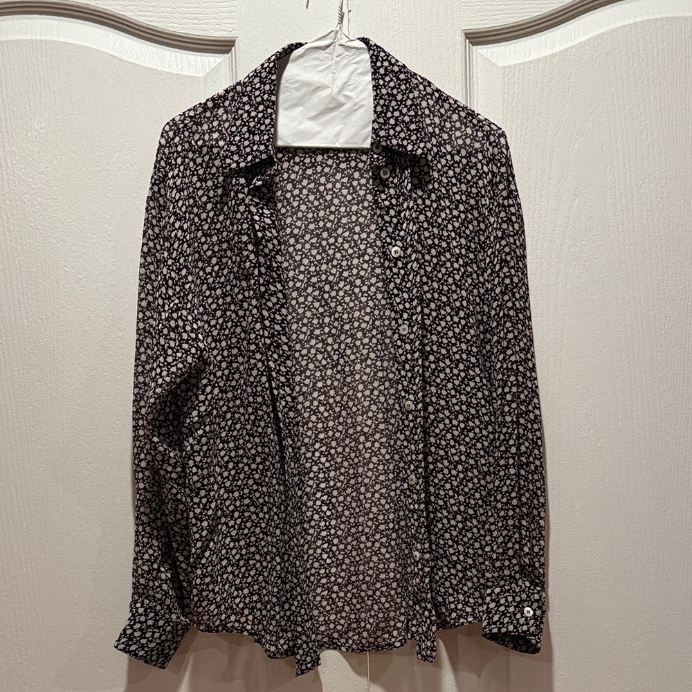 Guess 100% viscose Floral Button-Up Blouse